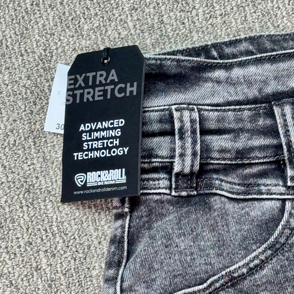 Rock & Roll Denim High Rise Button Front Stretch Skirt Size 30 Black‎ Wash - Picture 6 of 10